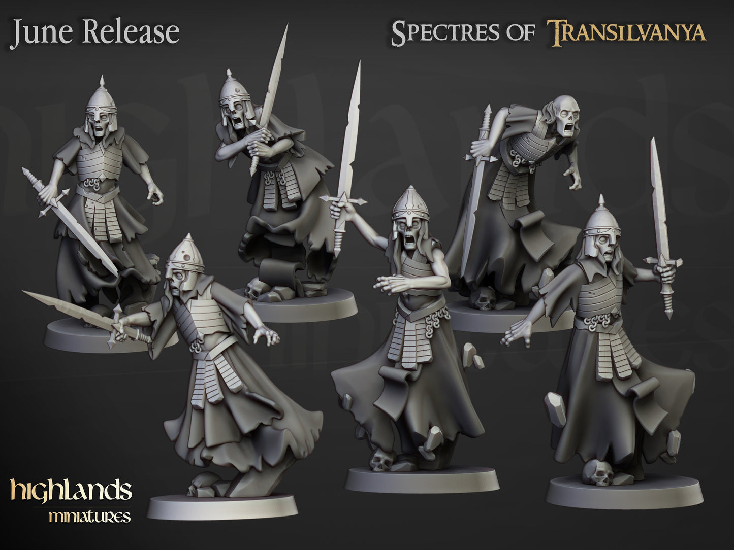Miniatura Unidad de Aparecidos Condes Vampiro resina 28mm sin pintar - Drakholm