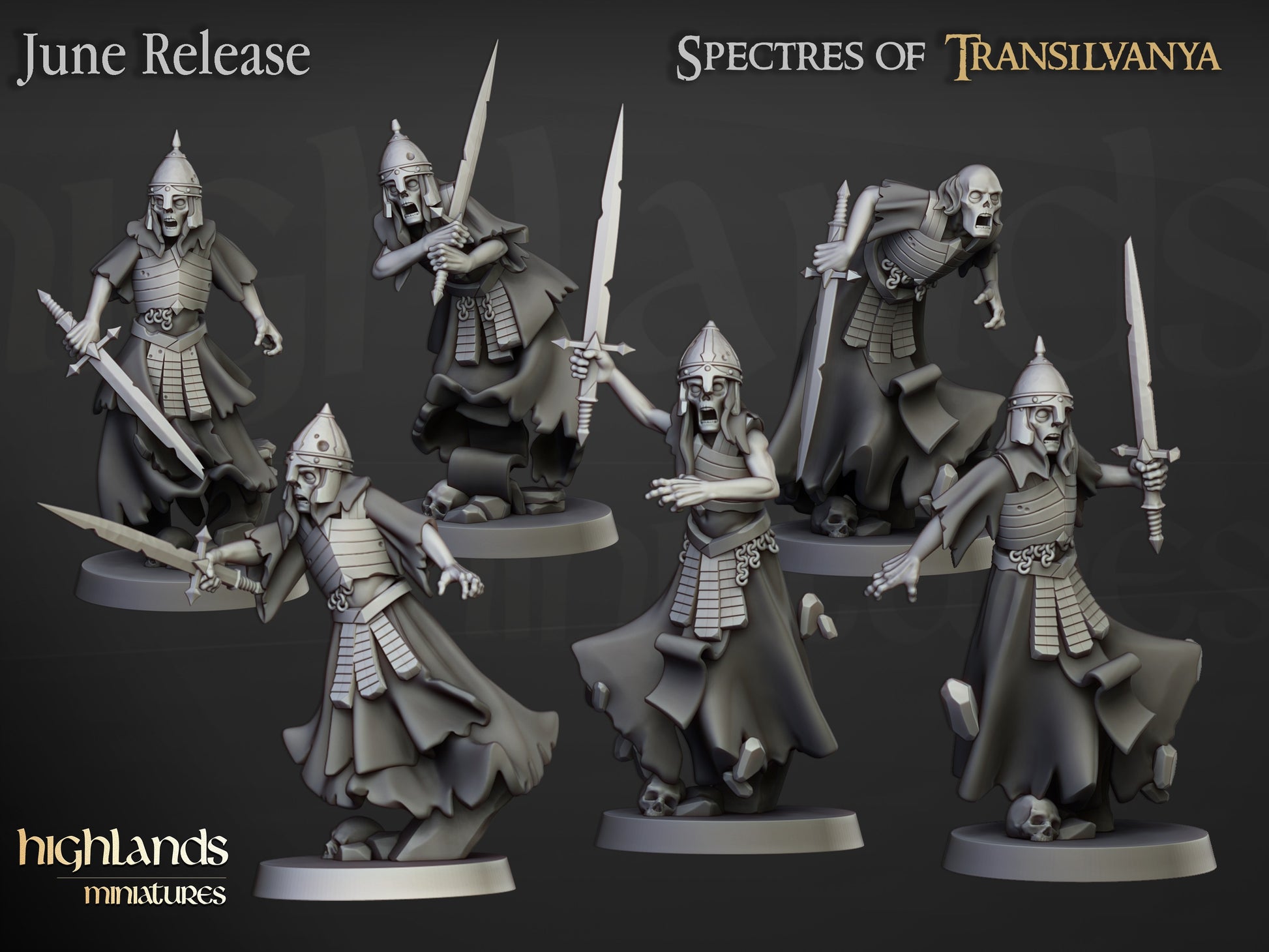 Miniatura Unidad de Aparecidos Condes Vampiro resina 28mm sin pintar - Drakholm