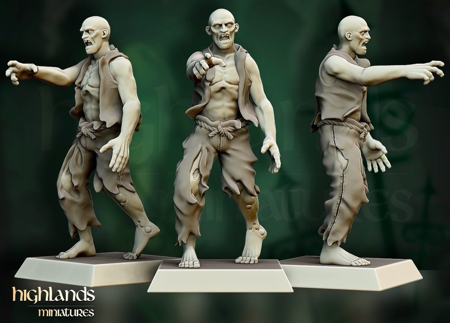 Miniatura Unidad de Zombis Condes Vampiro resina 28mm sin pintar - Drakholm