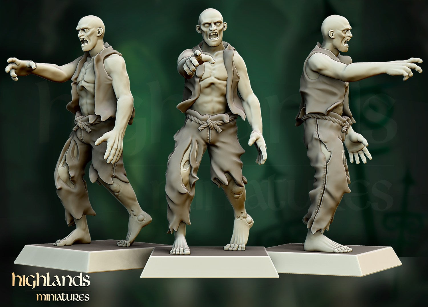 Miniatura Unidad de Zombis Condes Vampiro resina 28mm sin pintar - Drakholm