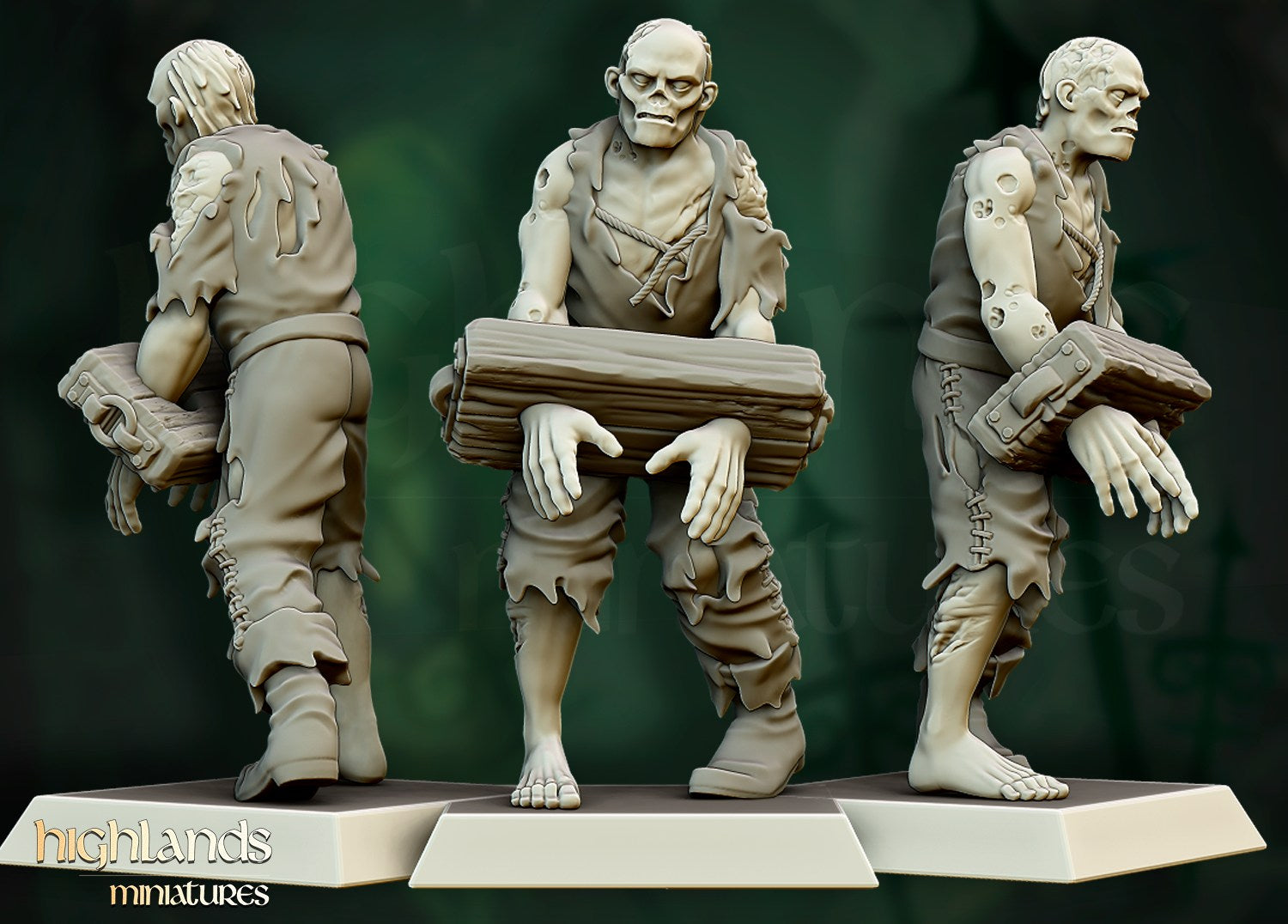 Miniatura Unidad de Zombis Condes Vampiro resina 28mm sin pintar - Drakholm