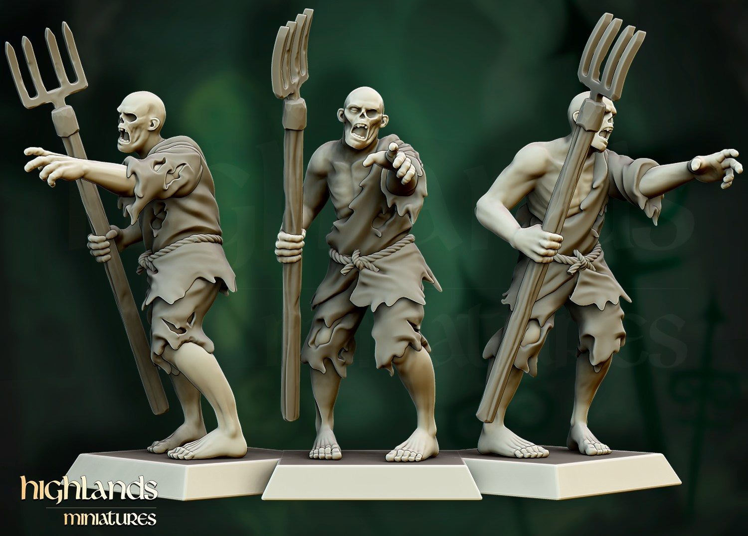 Miniatura Unidad de Zombis Condes Vampiro resina 28mm sin pintar - Drakholm