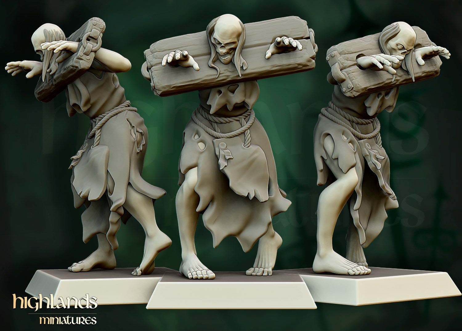 Miniatura Unidad de Zombis Condes Vampiro resina 28mm sin pintar - Drakholm