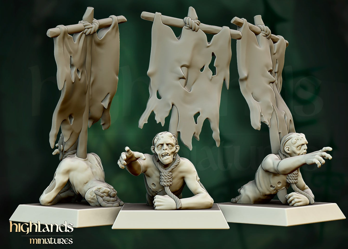 Miniatura Unidad de Zombis Condes Vampiro resina 28mm sin pintar - Drakholm