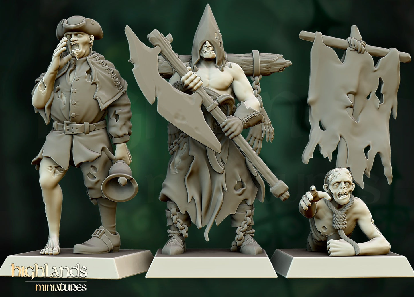 Miniatura Unidad de Zombis Condes Vampiro resina 28mm sin pintar - Drakholm