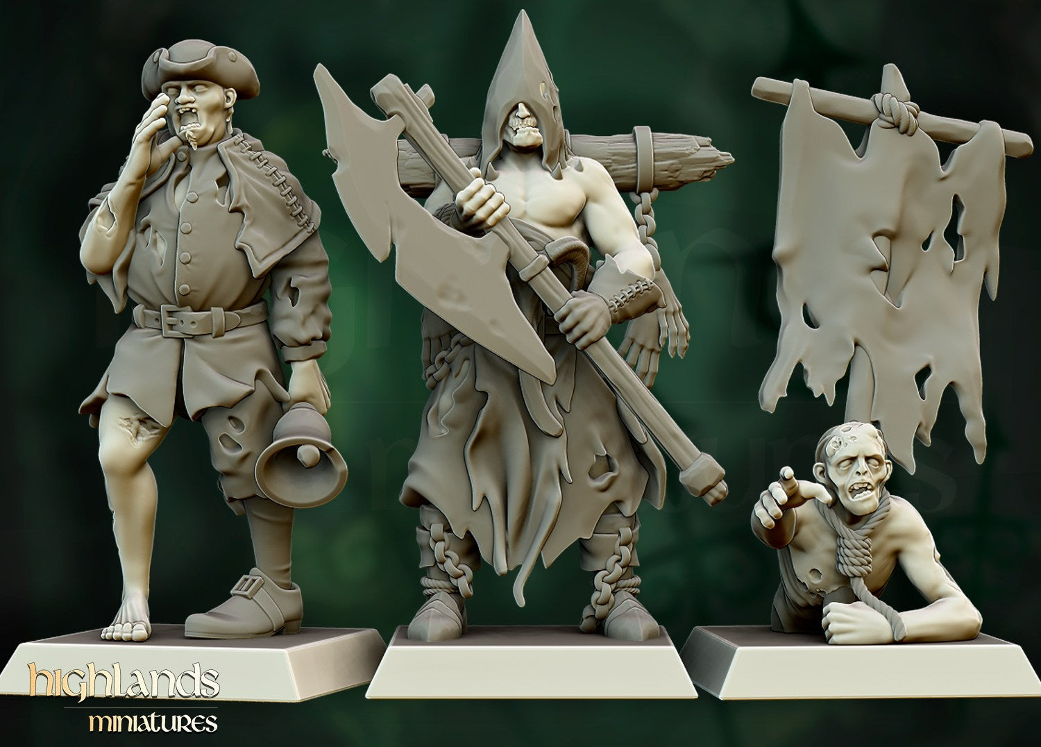 Miniatura Unidad de Zombis Condes Vampiro resina 28mm sin pintar - Drakholm