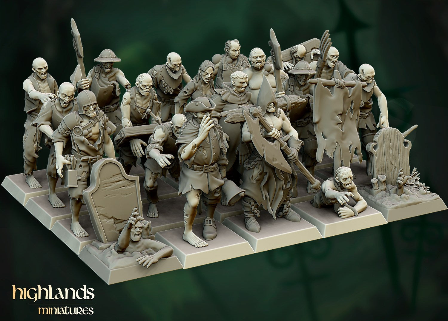 Miniatura Unidad de Zombis Condes Vampiro resina 28mm sin pintar - Drakholm