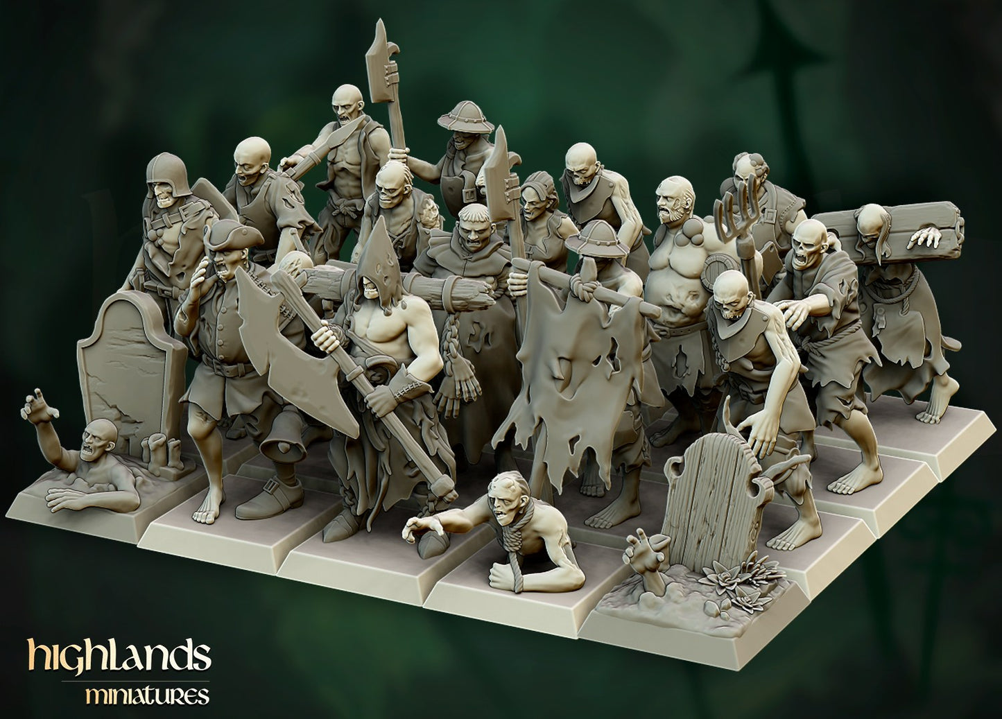 Miniatura Unidad de Zombis Condes Vampiro resina 28mm sin pintar - Drakholm