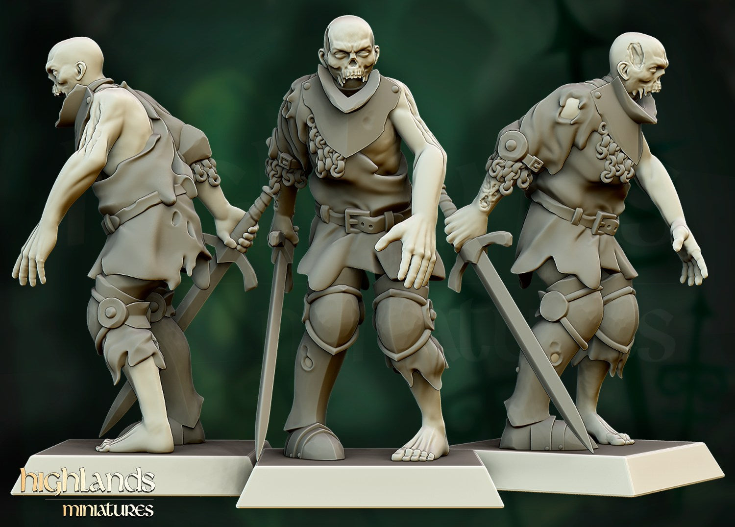 Miniatura Unidad de Zombis Condes Vampiro resina 28mm sin pintar - Drakholm