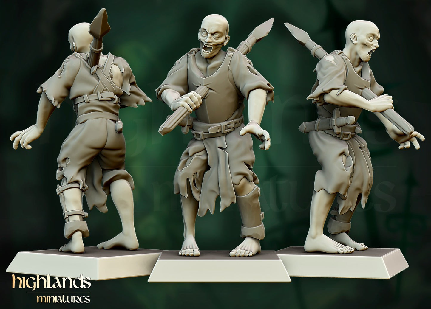 Miniatura Unidad de Zombis Condes Vampiro resina 28mm sin pintar - Drakholm