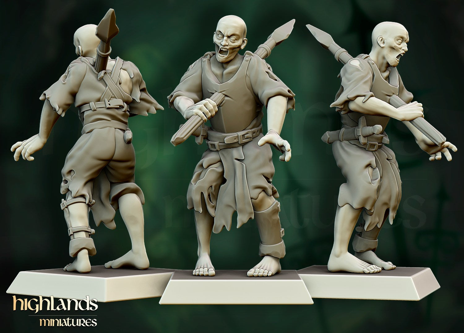 Miniatura Unidad de Zombis Condes Vampiro resina 28mm sin pintar - Drakholm