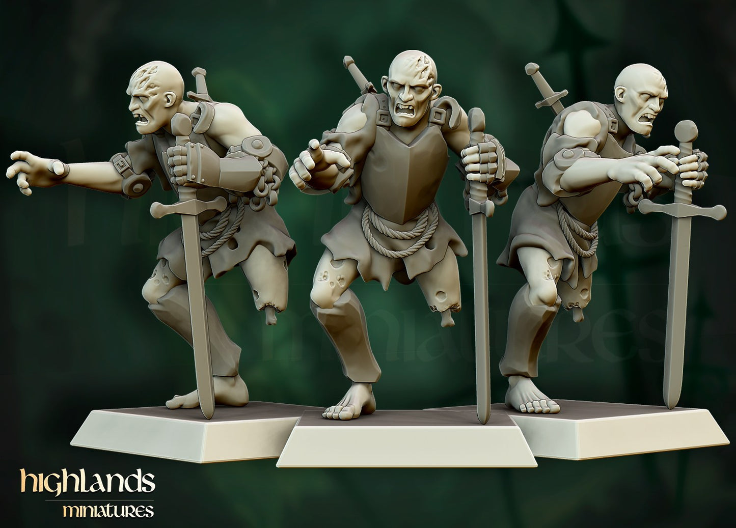 Miniatura Unidad de Zombis Condes Vampiro resina 28mm sin pintar - Drakholm