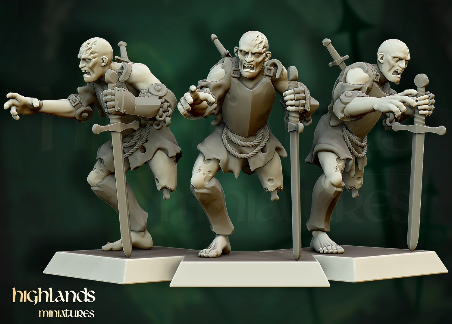 Miniatura Unidad de Zombis Condes Vampiro resina 28mm sin pintar - Drakholm