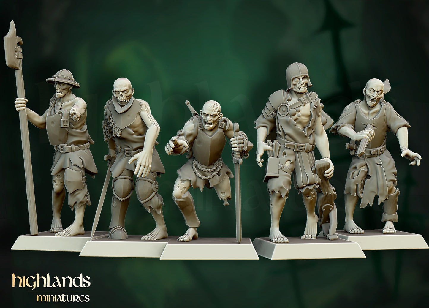 Miniatura Unidad de Zombis Condes Vampiro resina 28mm sin pintar - Drakholm
