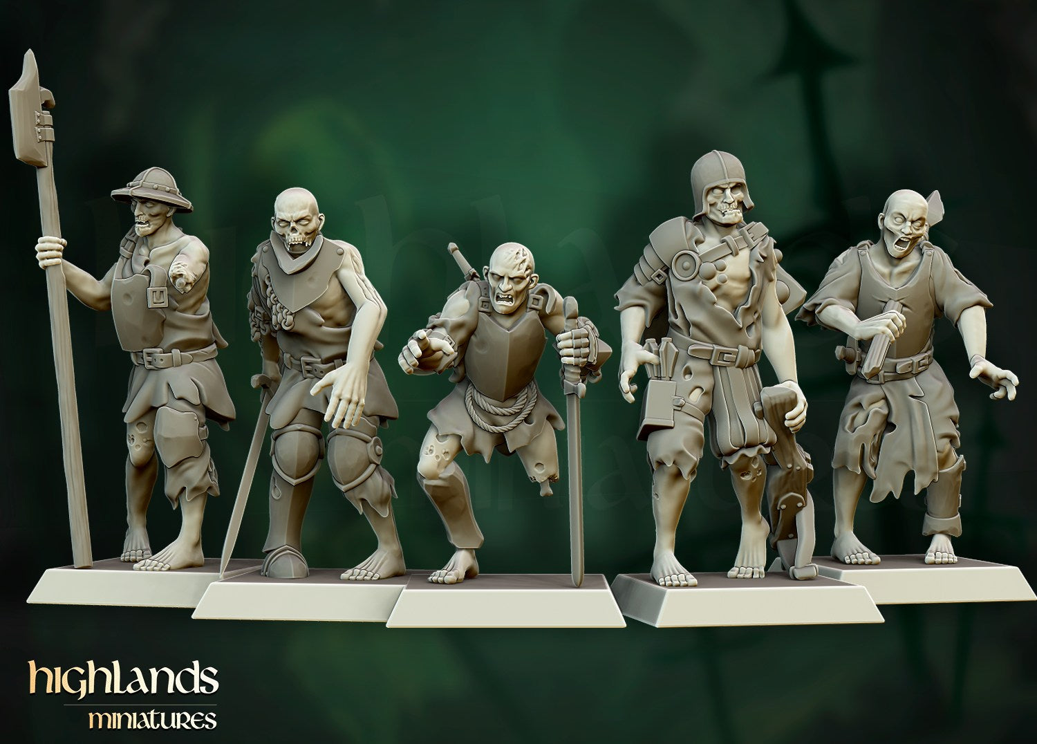 Miniatura Unidad de Zombis Condes Vampiro resina 28mm sin pintar - Drakholm