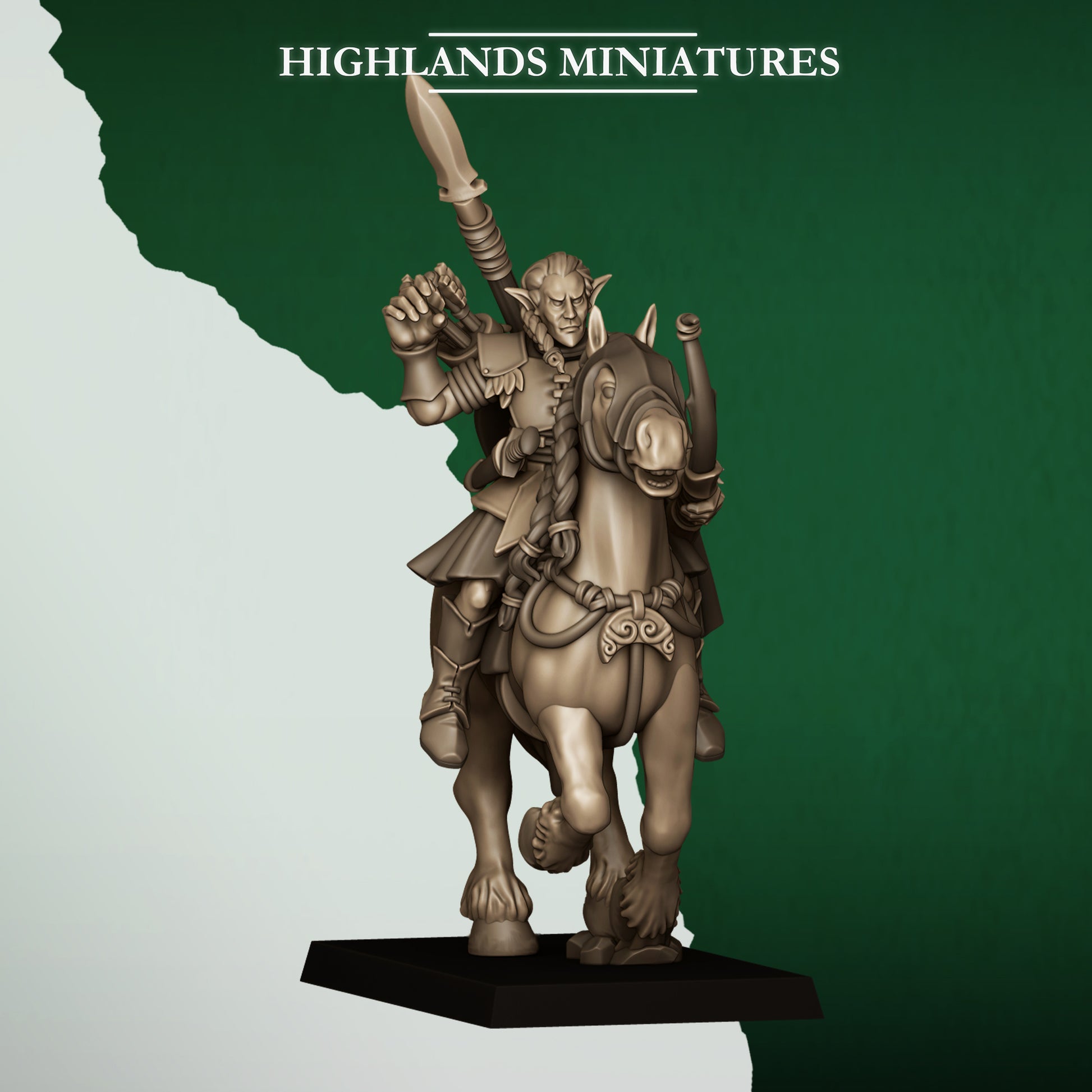 Miniatura Arqueros Salvajes Montados Elfos Silvanos resina 28mm sin pintar - Drakholm