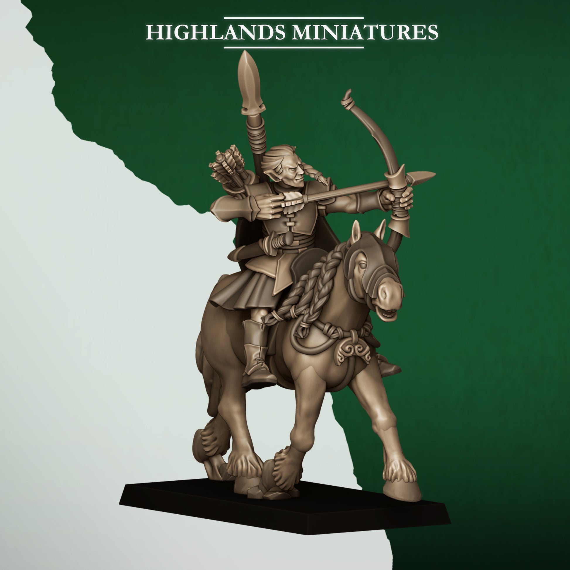Miniatura Arqueros Salvajes Montados Elfos Silvanos resina 28mm sin pintar - Drakholm