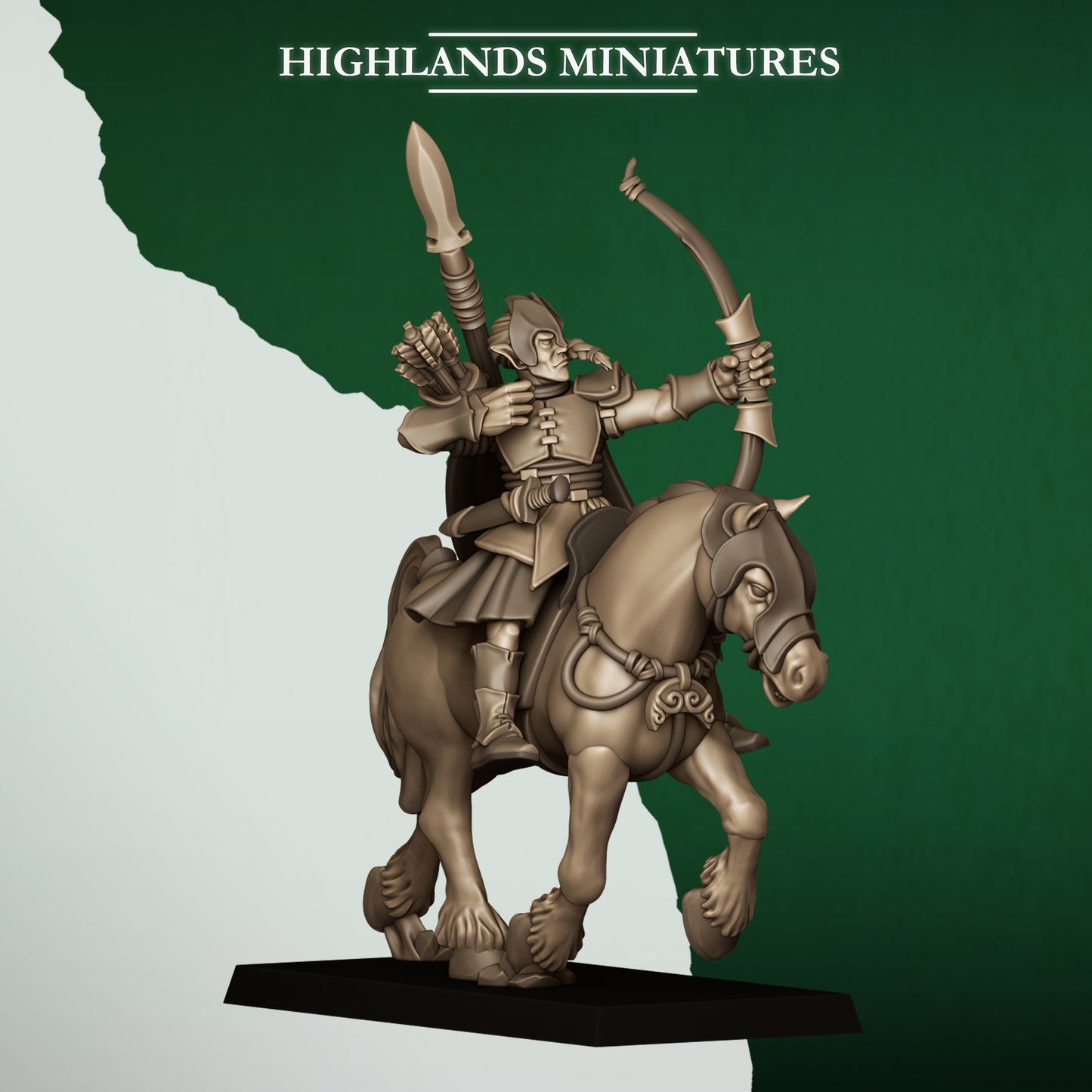 Miniatura Arqueros Salvajes Montados Elfos Silvanos resina 28mm sin pintar - Drakholm