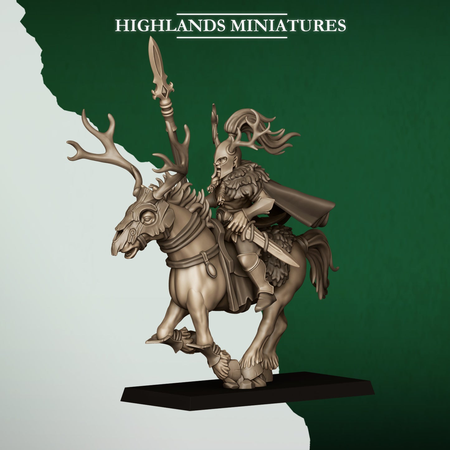 Miniatura Jinetes del Bosque Elfos Silvanos resina 28mm sin pintar - Drakholm