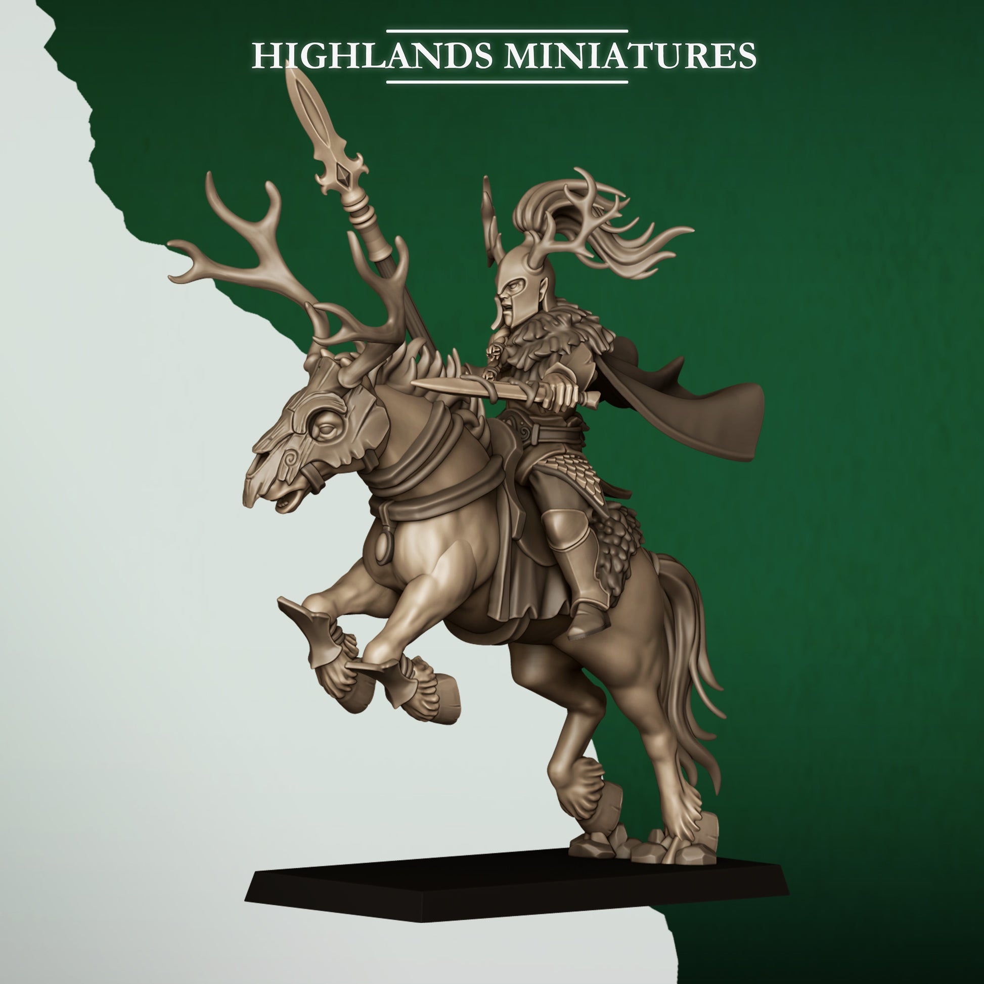Miniatura Jinetes del Bosque Elfos Silvanos resina 28mm sin pintar - Drakholm