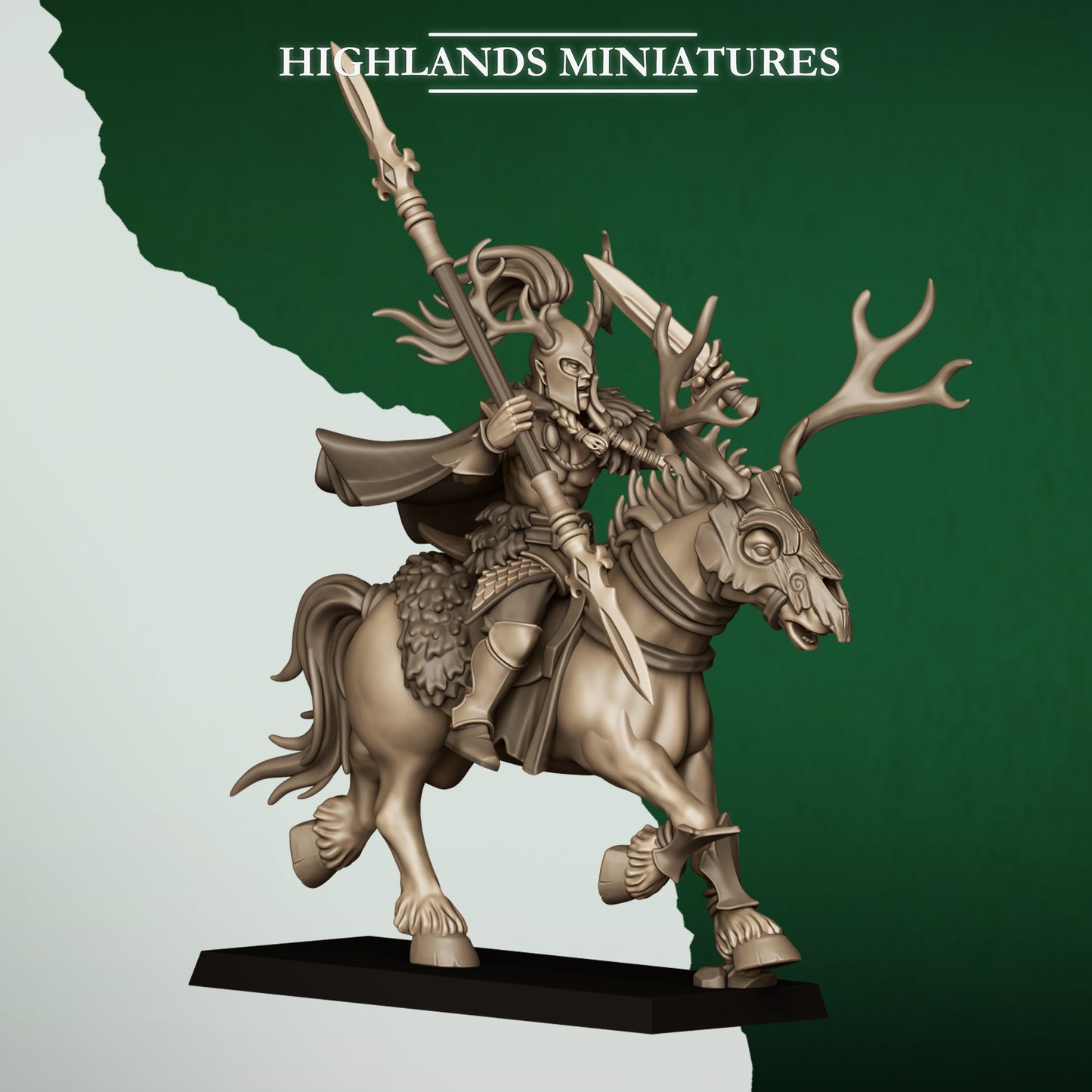 Miniatura Jinetes del Bosque Elfos Silvanos resina 28mm sin pintar - Drakholm
