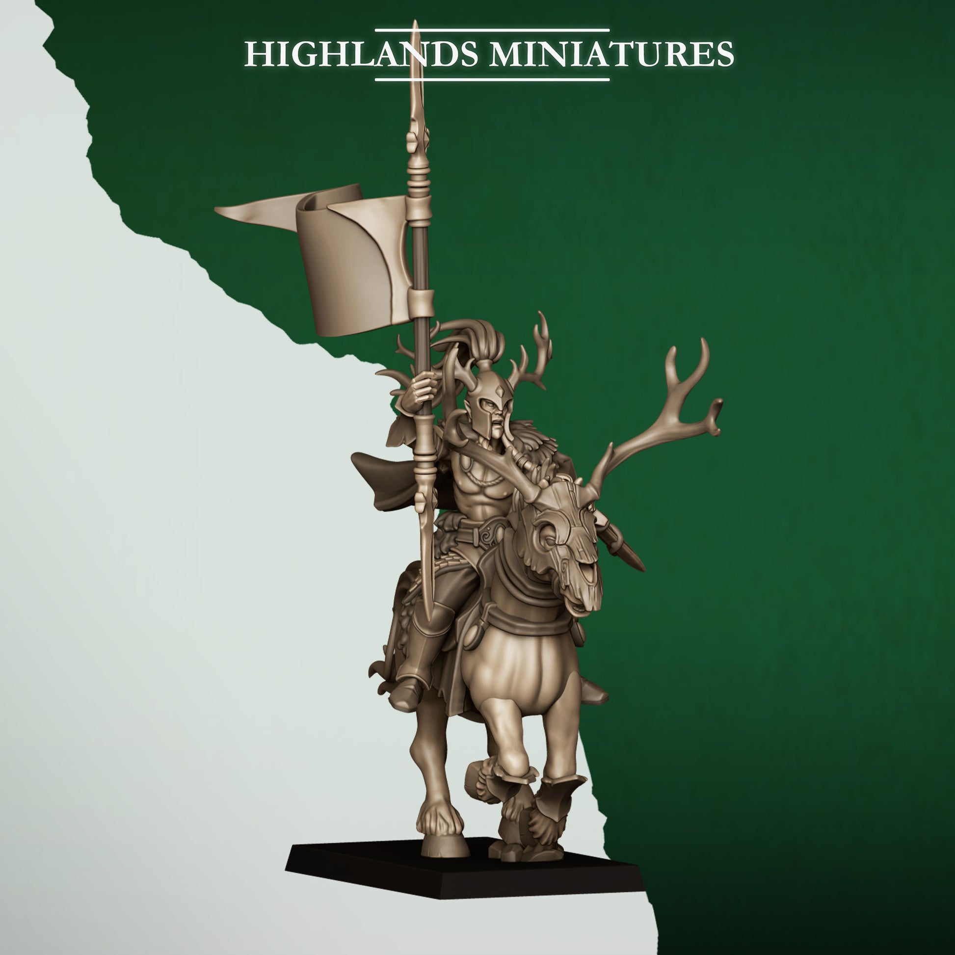 Miniatura Jinetes del Bosque Elfos Silvanos resina 28mm sin pintar - Drakholm