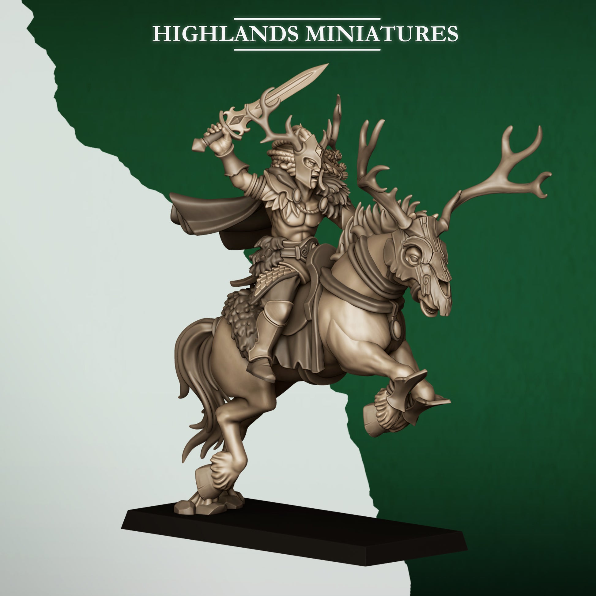 Miniatura Jinetes del Bosque Elfos Silvanos resina 28mm sin pintar - Drakholm