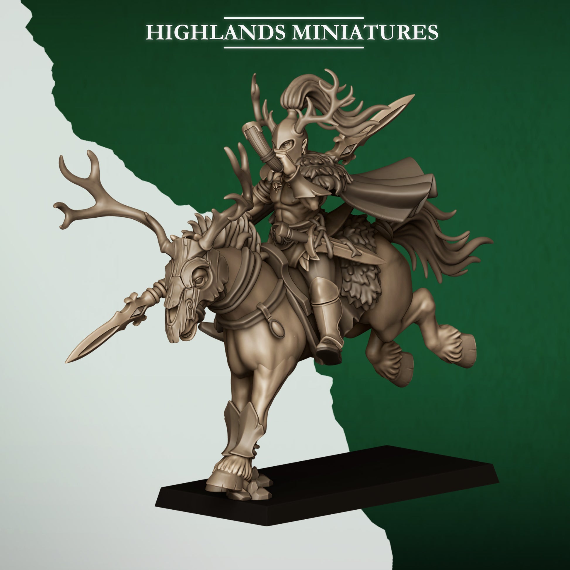 Miniatura Jinetes del Bosque Elfos Silvanos resina 28mm sin pintar - Drakholm