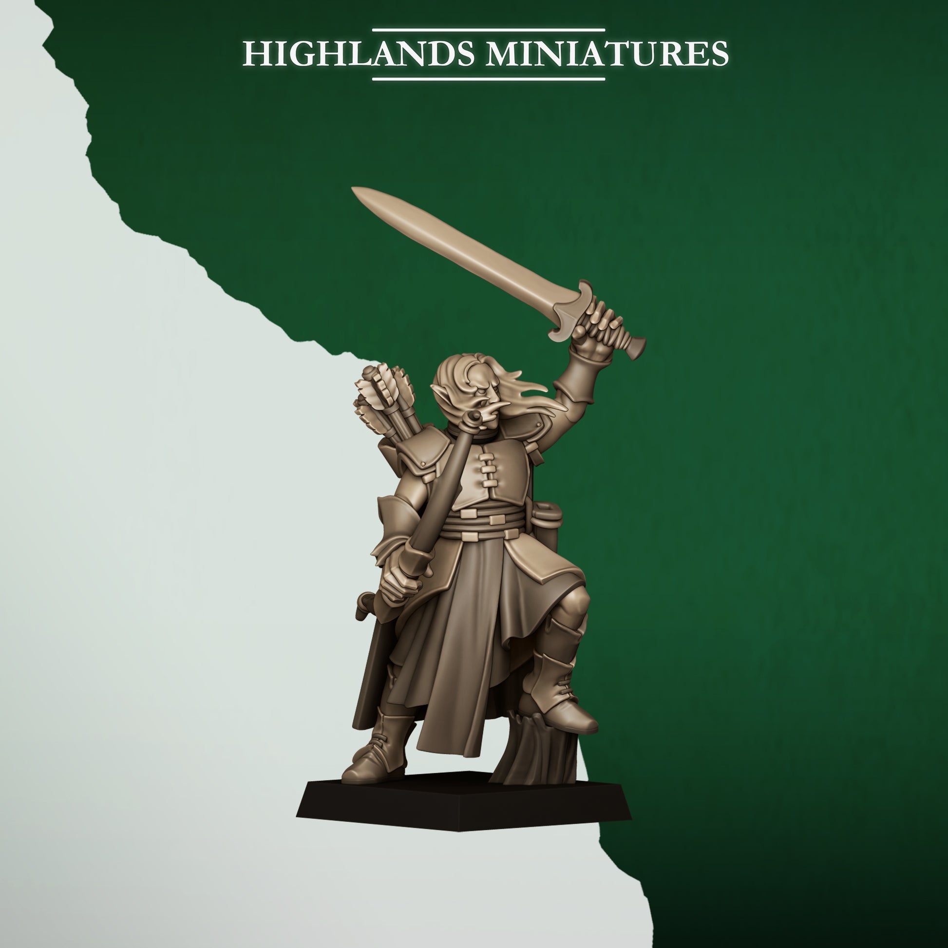 Miniatura Arqueros Salvajes Elfos Silvanos resina 28mm sin pintar - Drakholm