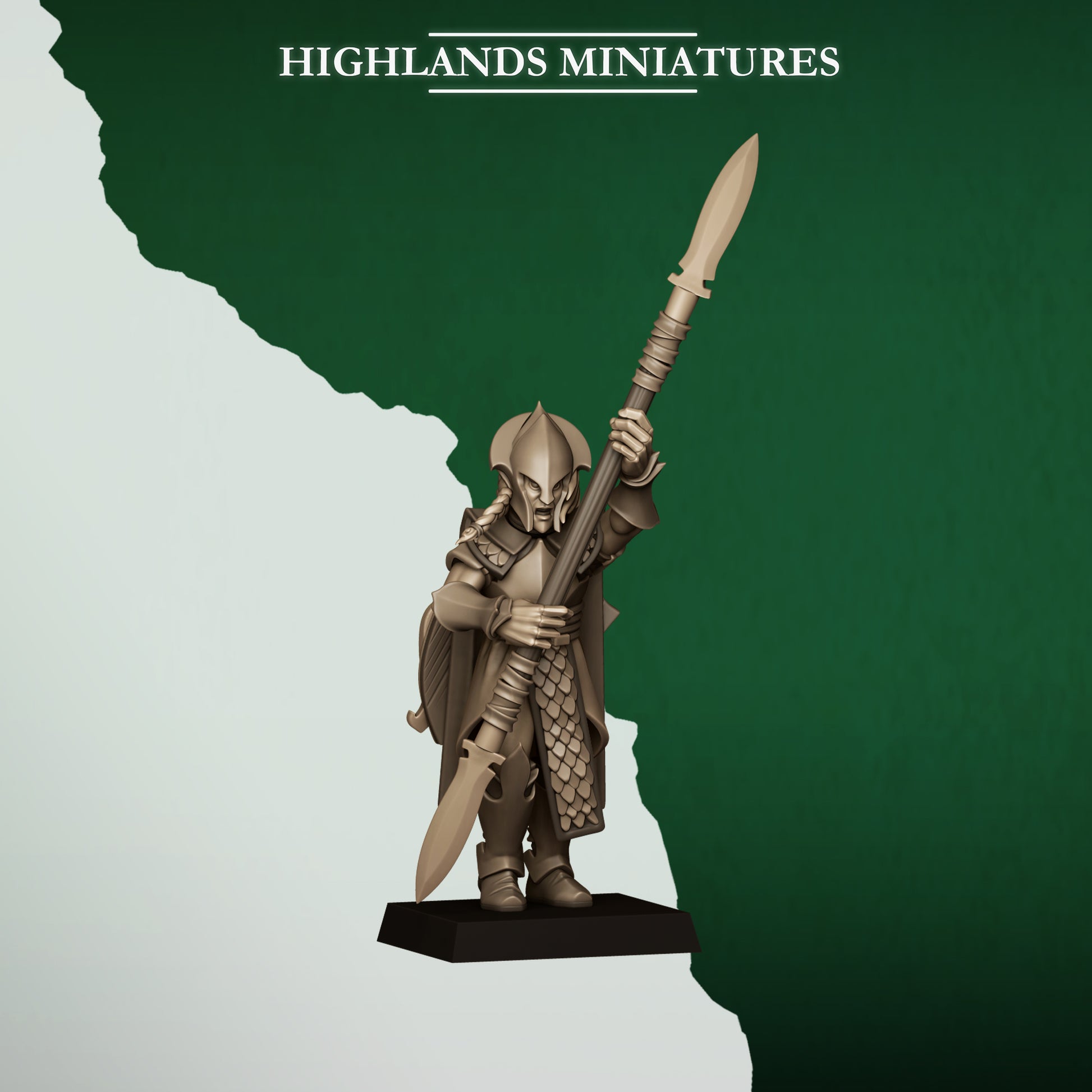 Miniatura Lanceros Salvajes Elfos Silvanos resina 28mm sin pintar - Drakholm