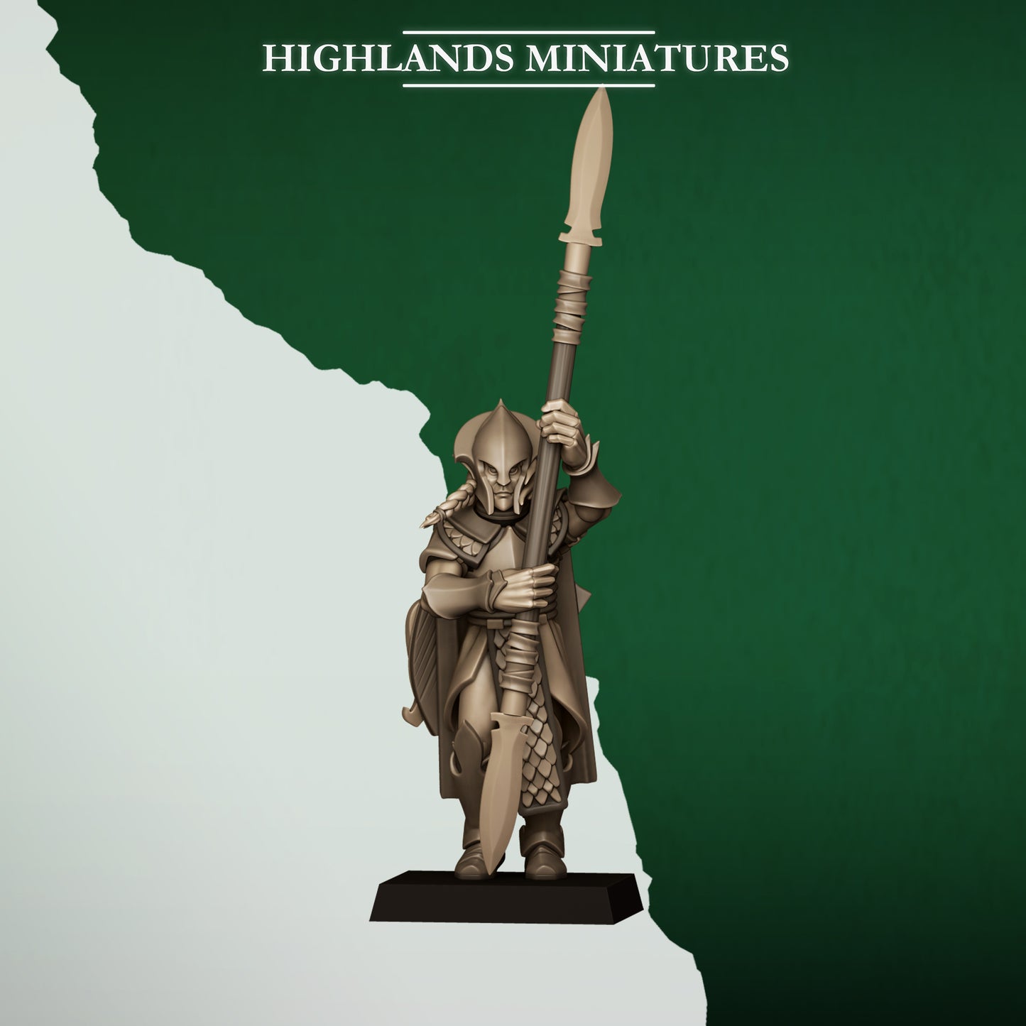 Miniatura Lanceros Salvajes Elfos Silvanos resina 28mm sin pintar - Drakholm