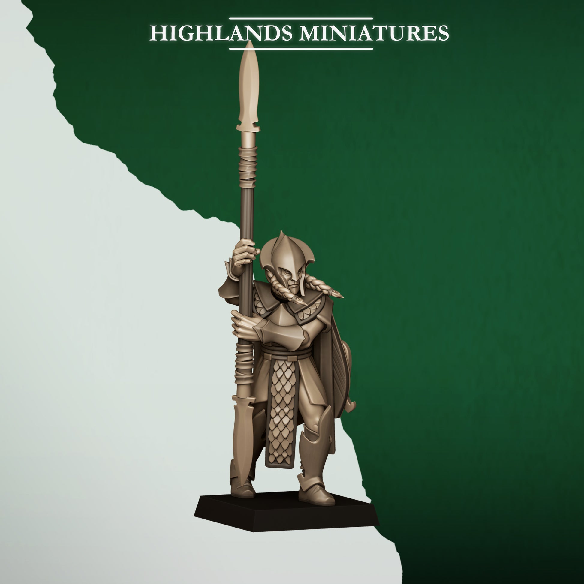 Miniatura Lanceros Salvajes Elfos Silvanos resina 28mm sin pintar - Drakholm
