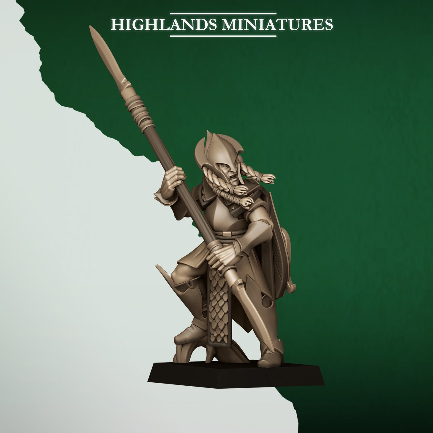 Miniatura Lanceros Salvajes Elfos Silvanos resina 28mm sin pintar - Drakholm
