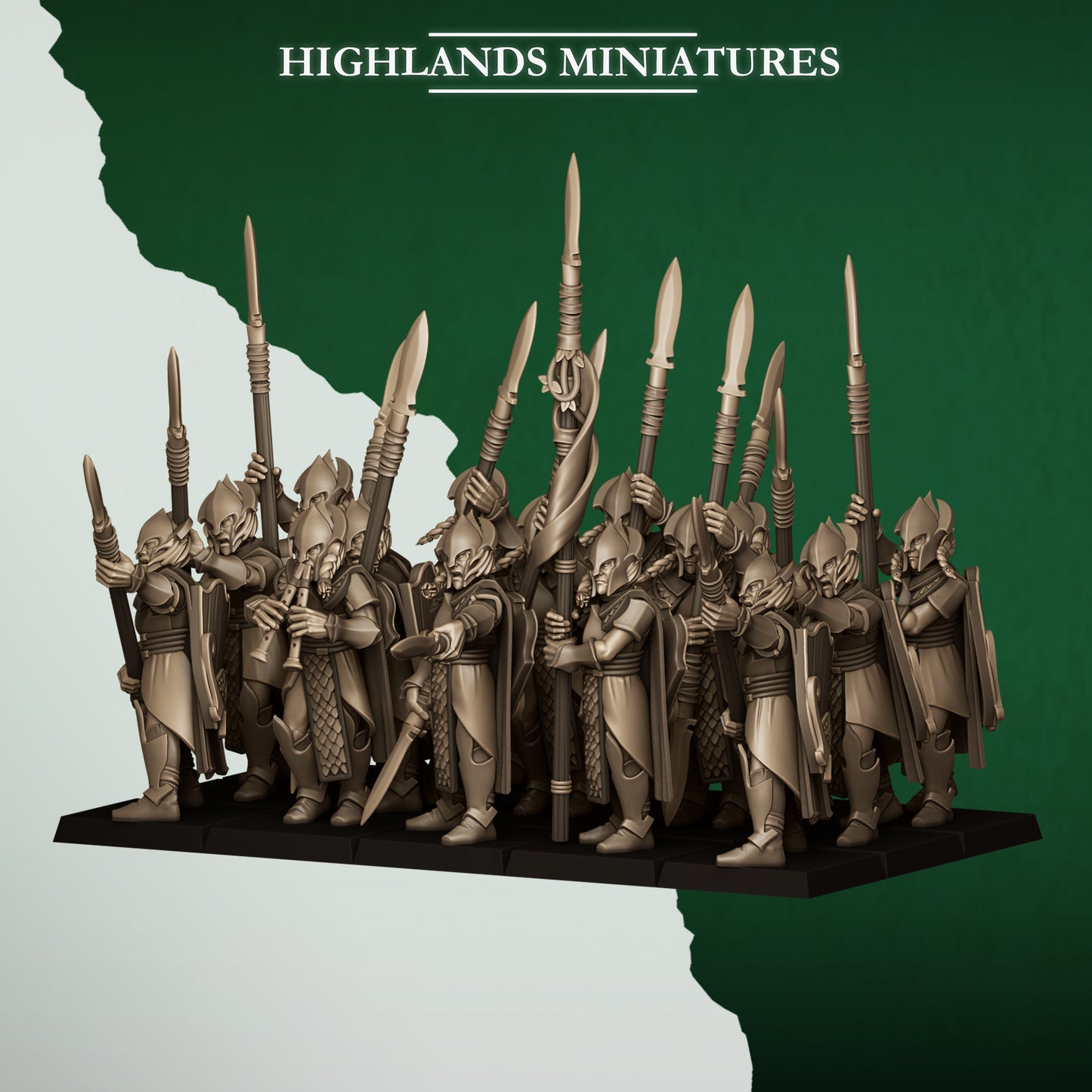 Miniatura Lanceros Salvajes Elfos Silvanos resina 28mm sin pintar - Drakholm