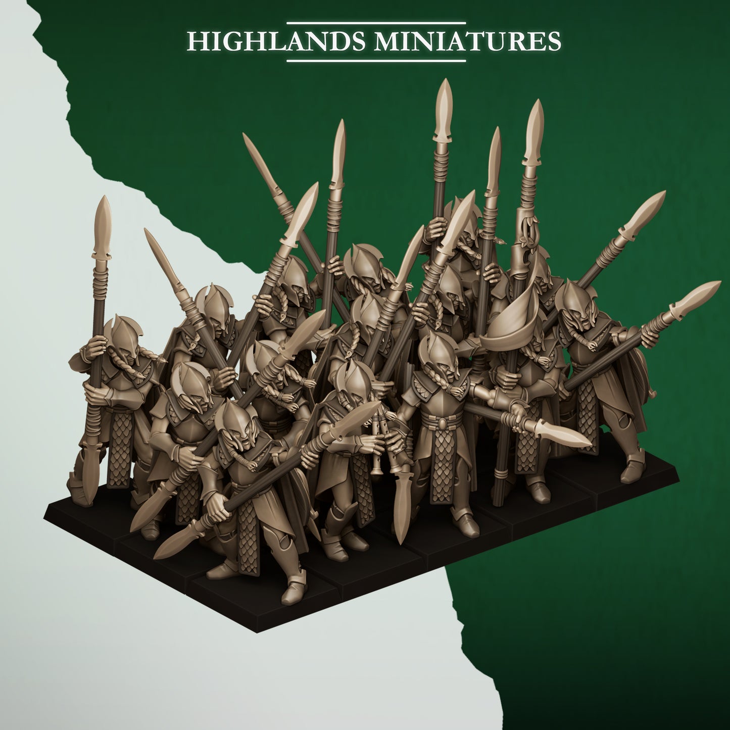 Miniatura Lanceros Salvajes Elfos Silvanos resina 28mm sin pintar - Drakholm