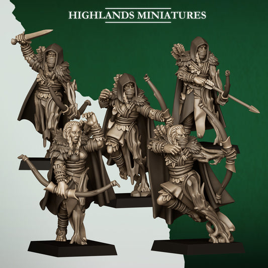 Miniatura Exploradores Salvajes Elfos Silvanos resina 28mm sin pintar - Drakholm