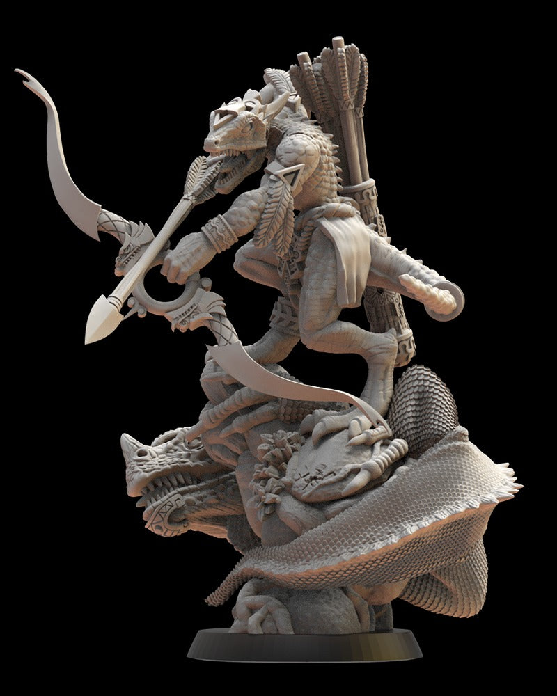 Miniatura Atlacoya el Arquero Solar Saurios Ancestrales resina 28mm sin pintar - Drakholm