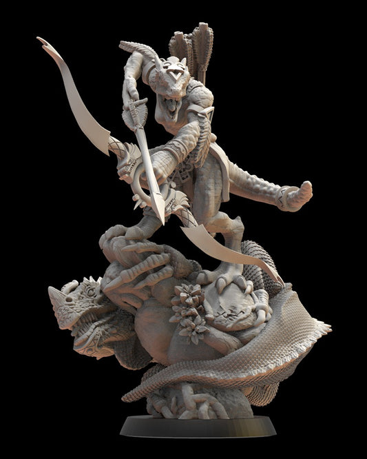 Miniatura Atlacoya el Arquero Solar Saurios Ancestrales resina 28mm sin pintar - Drakholm