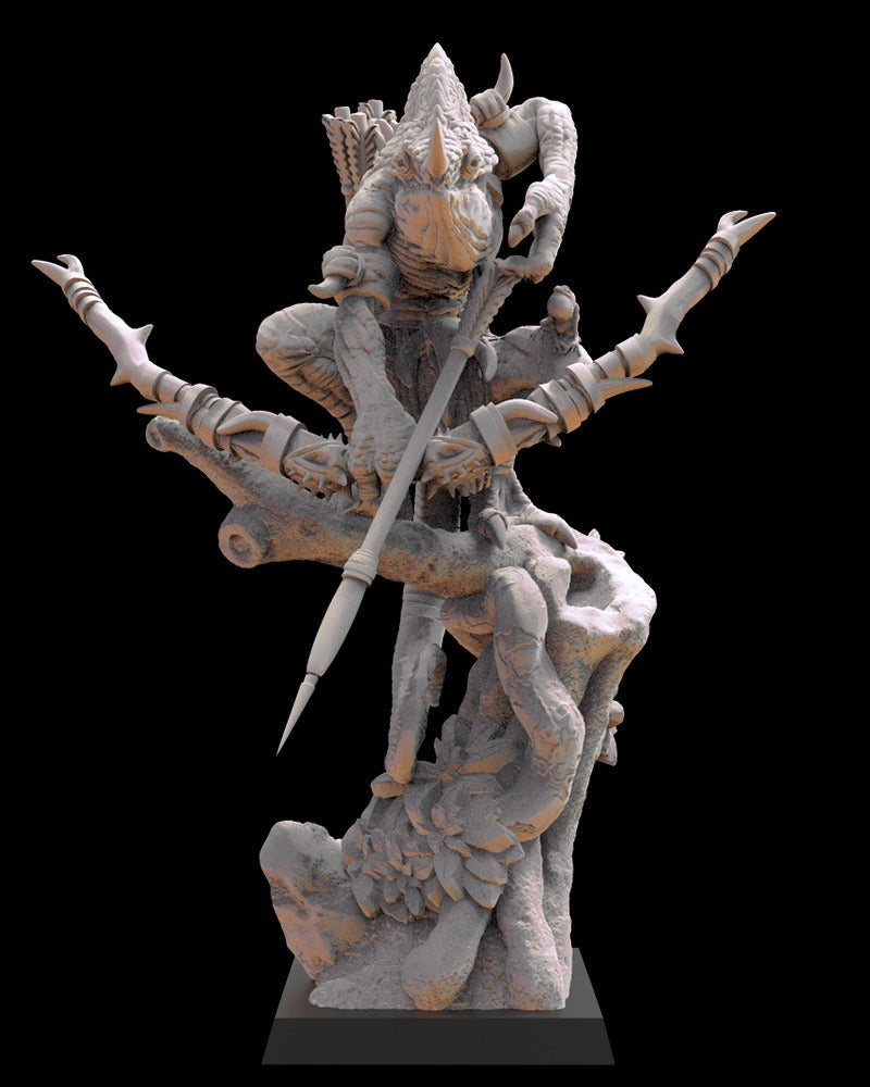 Miniatura Héroe Camaleón Saurios Ancestrales resina 28mm sin pintar - Drakholm