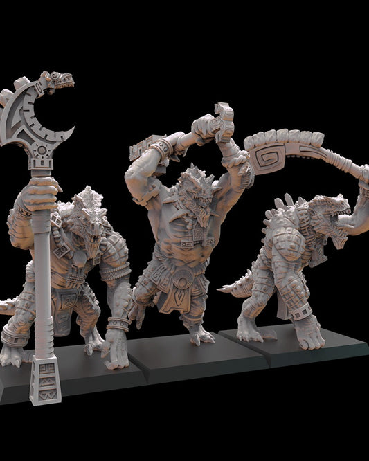 Miniatura Cocodrilos Cipactli Saurios Ancestrales resina 28mm sin pintar - Drakholm