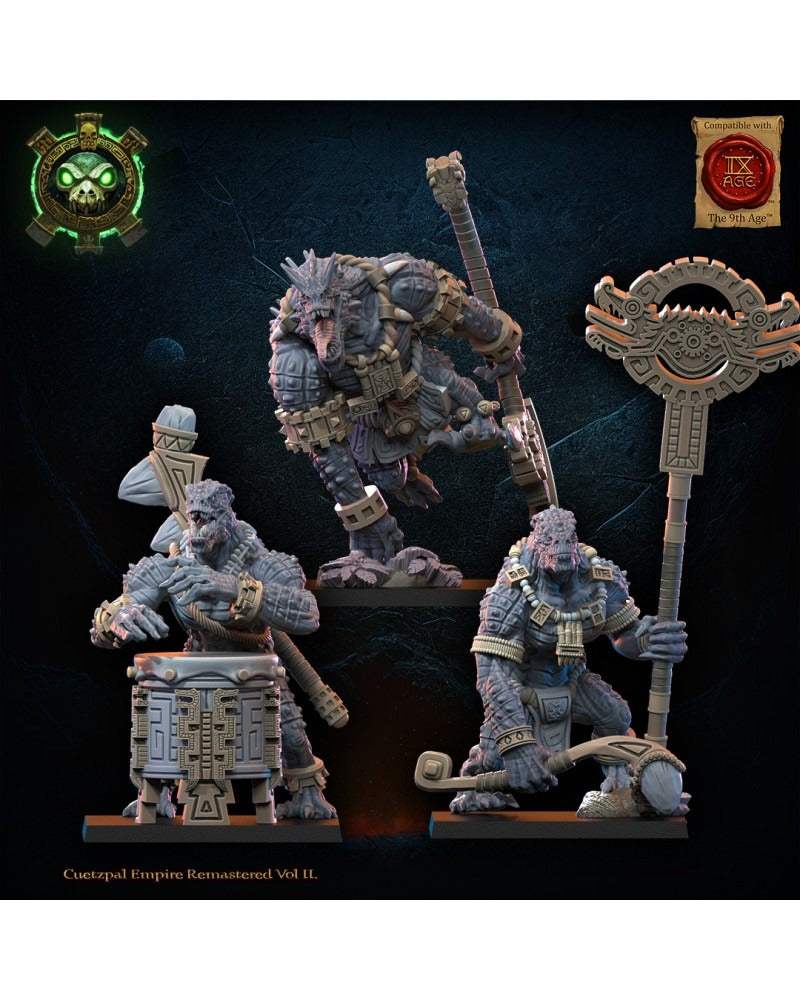 Miniatura Cocodrilos Cipactli Saurios Ancestrales resina 28mm sin pintar - Drakholm