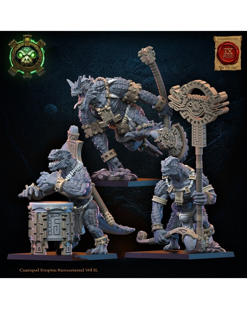 Miniatura Cocodrilos Cipactli Saurios Ancestrales resina 28mm sin pintar - Drakholm