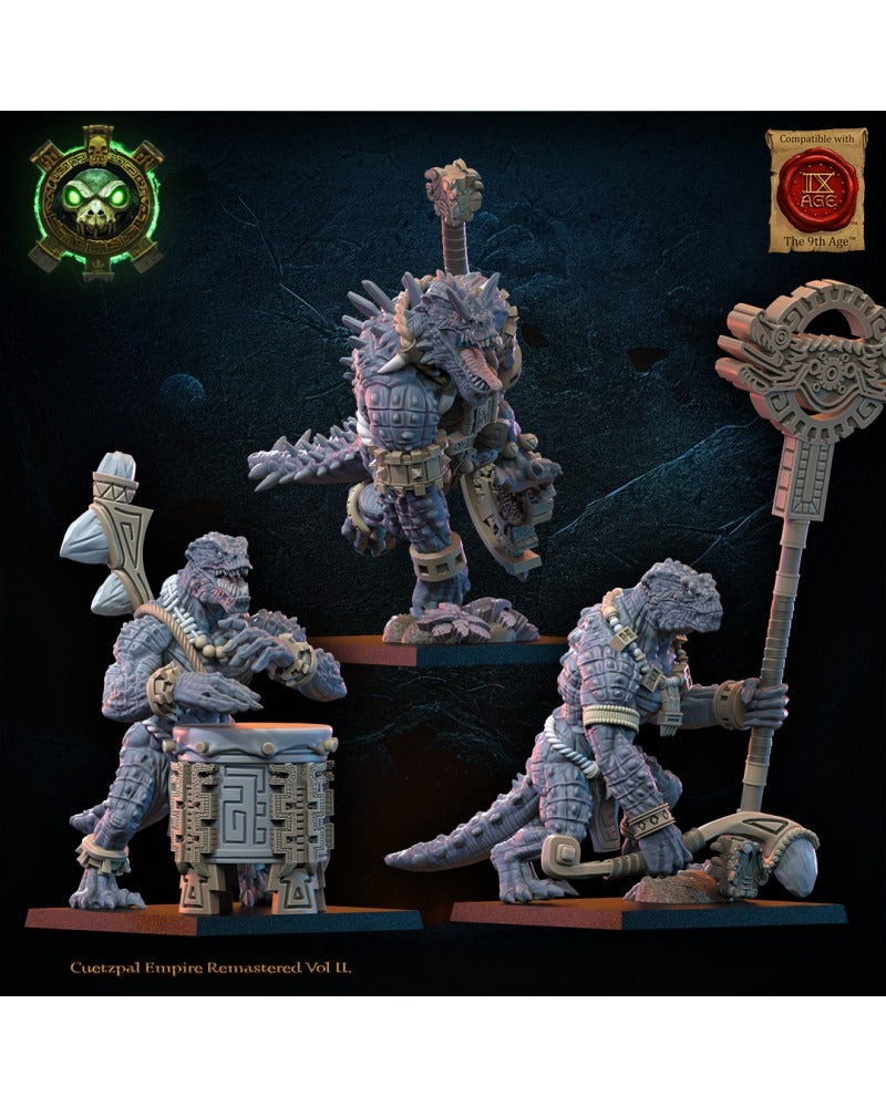Miniatura Cocodrilos Cipactli Saurios Ancestrales resina 28mm sin pintar - Drakholm