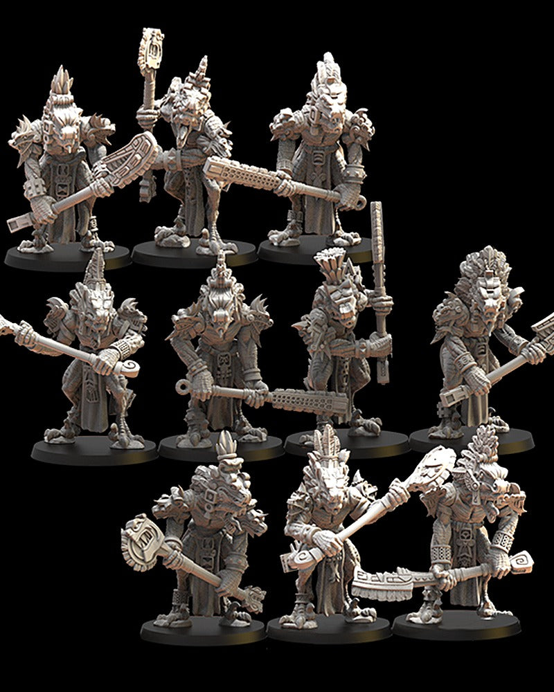 Miniatura Guardia Coatl Saurios Ancestrales resina 28mm sin pintar - Drakholm