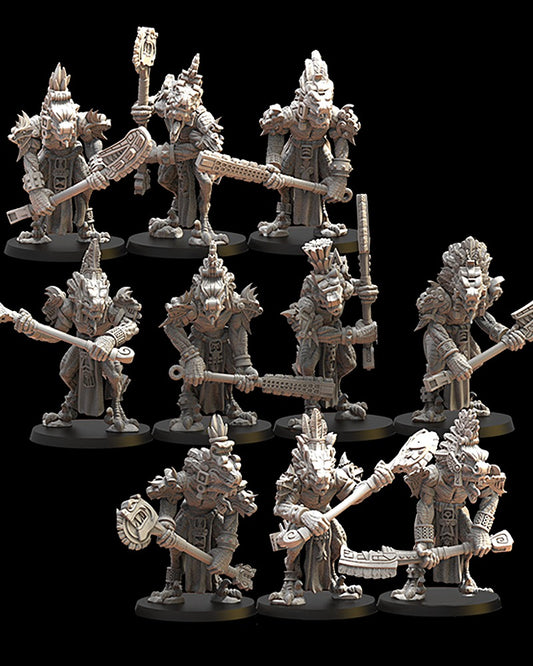 Miniatura Guardia Coatl Saurios Ancestrales resina 28mm sin pintar - Drakholm