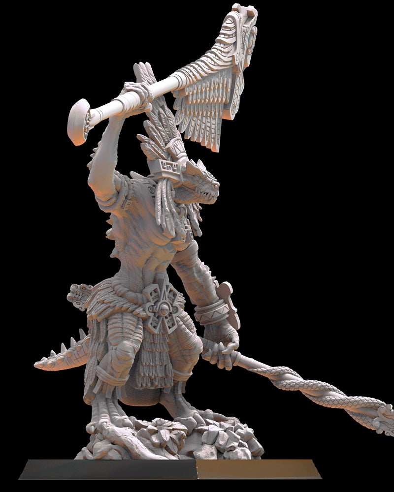 Miniatura Coatlicue, Madre Cuetzpal Saurios Ancestrales resina 28mm sin pintar - Drakholm