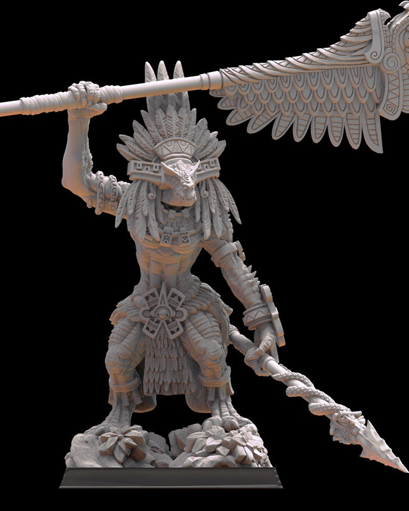 Miniatura Coatlicue, Madre Cuetzpal Saurios Ancestrales resina 28mm sin pintar - Drakholm