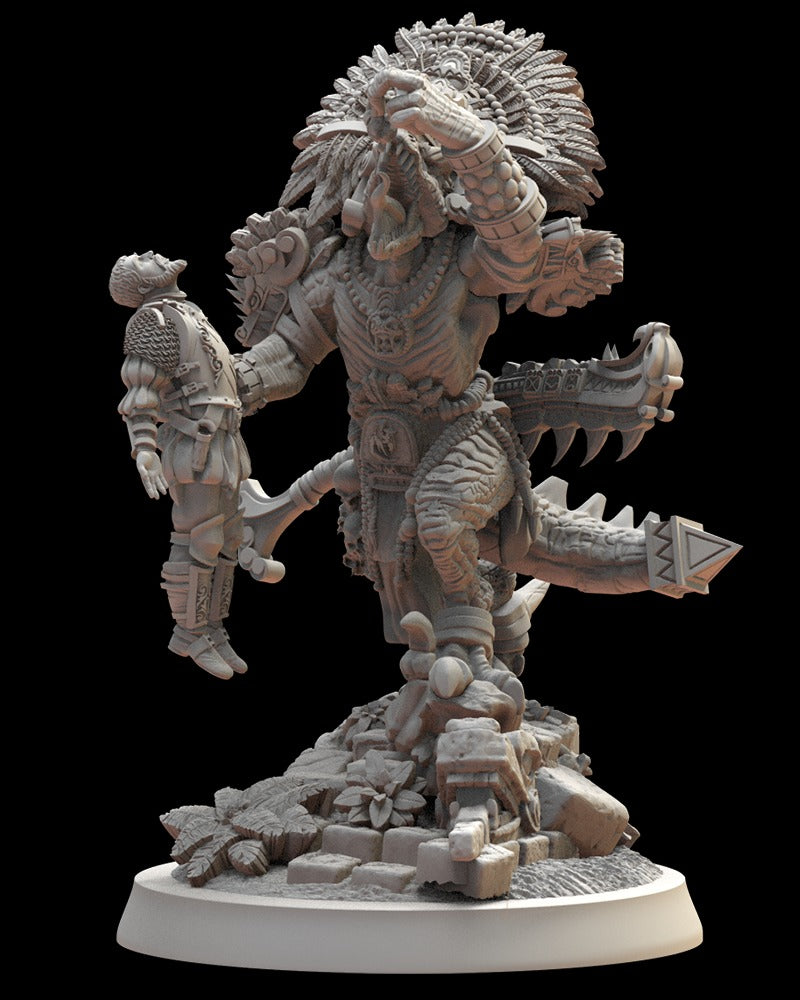 Miniatura Ehecatl el Devorador Saurios Ancestrales resina 28mm sin pintar - Drakholm