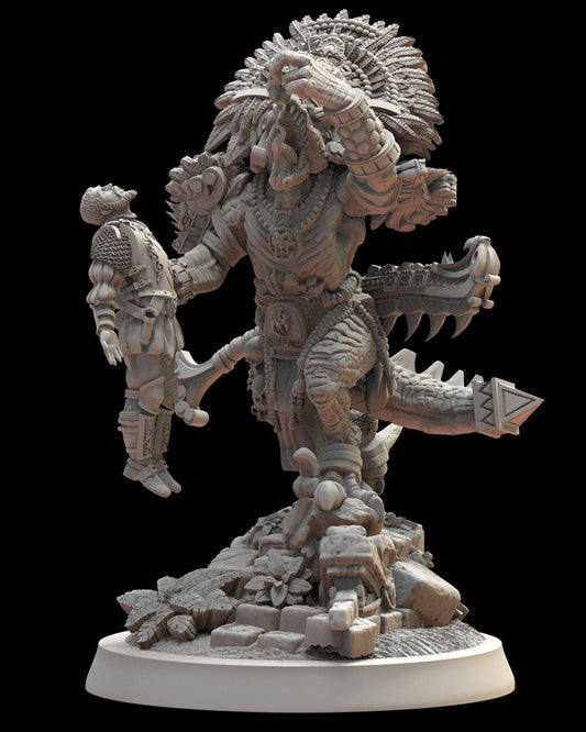 Miniatura Ehecatl el Devorador Saurios Ancestrales resina 28mm sin pintar - Drakholm