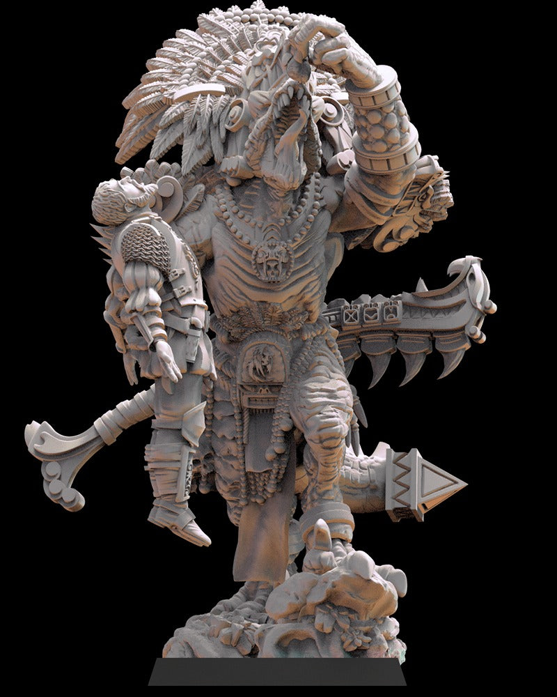 Miniatura Ehecatl el Devorador Saurios Ancestrales resina 28mm sin pintar - Drakholm